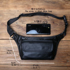 Riñonera de Cuero Genuino para Hombre - Bolso de Cintura y Pecho de Cuero Suave