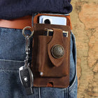 Riñonera Deportiva Vintage de Cuero - Bolsa de Cintura Ligera con Cierre de Seguridad para Hombre