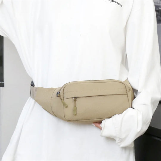 Riñonera Grande Unisex de Lona - Bolso Bandolera Casual y Espacioso