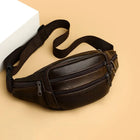 Riñonera de Cuero Genuino para Hombre - Bolso Cruzado de Lujo con Múltiples Bolsillos