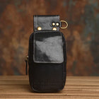Riñonera Deportiva de Cuero Genuino con Hebilla - Bolsa de Cintura para Hombre