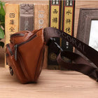 Riñonera Deportiva de Cuero Genuino Estilo Retro - Bolsa de Cintura para Hombre