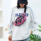 Riñonera Deportiva Impermeable con Estampado Floral - Bolsa de Cintura Grande para Exteriores