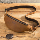 Riñonera de Cuero para Hombre - Bolso de Piel de Vestir Grande y Elegante