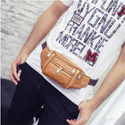 Riñonera Deportiva de Cuero Genuino y PU - Bolsa de Cintura para Hombre