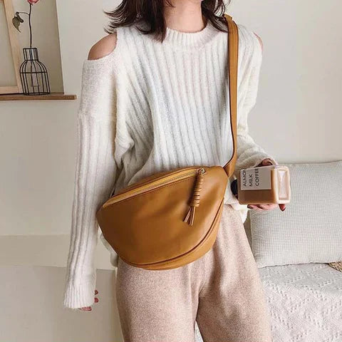 Riñonera Deportiva de Cuero Suave - Bolso Bandolera para Teléfono
