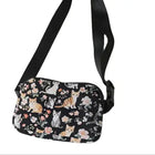 Riñonera Deportiva Unisex con Estampado Floral y de Gatos - Ajustable para Correr