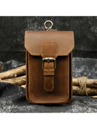 Riñonera Deportiva de Cuero Crazy Horse - Bolsa para Cintura con Funda para Teléfono