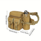 Riñonera Deportiva Táctica de Nylon con Portabotellas y Funda para Móvil