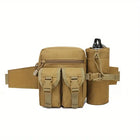 Riñonera Deportiva Táctica de Nylon con Portabotellas y Funda para Móvil