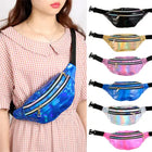 Riñonera Deportiva Mujer: Bolso Brillante de Cintura Ajustable