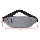 Riñonera Deportiva Gris - Bolsa de Cintura Espaciosa para Viajes