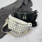 Riñonera Deportiva Mujer de Cuero Sintético con Tachuelas - Bolso Cruzado para Teléfono
