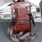 Riñonera Deportiva de Cuero Genuino para Hombre - Bolso Cruzado Pequeño