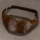 Riñonera de Cuero para Hombre - Bolso de Piel de Vestir Mini y Elegante