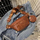 Riñonera Deportiva Hombre - Bolsa de Cintura de Cuero Sintético con Portamonedas, Estilo Coreano, Grande y Transpirable para Correr