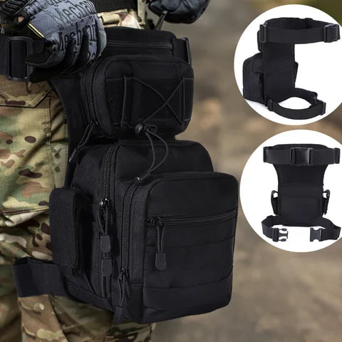 Riñonera Deportiva Táctica de Nailon Negro - Multifuncional para Actividades al Aire Libre