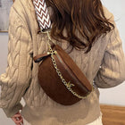 Riñonera de Cuero para Mujer - Bolso Bandolera Ajustable con Cadena Elegante