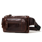 Riñonera Deportiva de Cuero Genuino para Hombre - Organizador de Viaje
