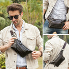 Riñonera de Cuero para Hombre - Bolso de Piel de Vestir Premium