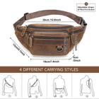 Riñonera de Viaje para Hombre de Cuero Genuino Crazy Horse - Bolso de Cintura y Bandolera WESTAL