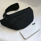 Riñonera Deportiva Unisex Negra - Bolso Bandolera Casual Cómodo