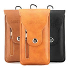 Riñonera Deportiva Impermeable Multifuncional para Hombre - Bolsa Retro de Cuero para Teléfono