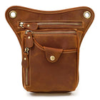 Riñonera Deportiva de Cuero Retro para Hombre - Bolso Multibolsillos Pequeño