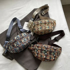 Riñonera Bohemia de Pana para Mujer - Bolso de Cintura, Bandolera y Cruzado