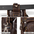 Riñonera Deportiva de Cuero Genuino para Hombre - Bolsa de Cintura Vintage