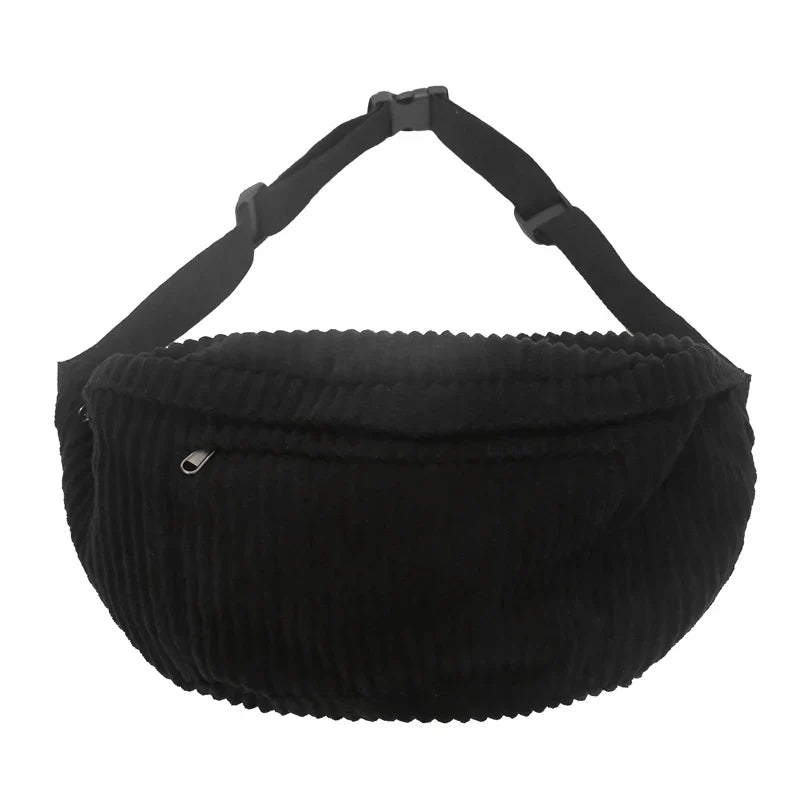 Riñonera de Cintura para Mujer - Bolso Bandolera de Pana Grande y Casual