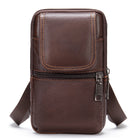 Riñonera de Cuero Vintage para Hombre - Bolso de Piel de Vestir Mini