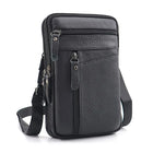 Riñonera Deportiva de Cuero Genuino para Hombre - Bolsa Pequeña Cruzada