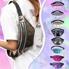 Riñonera Deportiva Brillante de Piel Sintética - Bolso Cintura Unisex Funcional