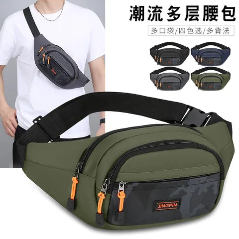 Riñonera Deportiva Impermeable Multifuncional de Gran Capacidad con Bolsillo para Móvil