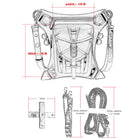 Riñonera Deportiva Retro Gótica con Tachuelas Steampunk - Bolso Bandolera de Cuero