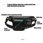 Riñonera Deportiva con Cinturón Ajustable y Bolsillos Cremallera - Bolso Bandolera de Cuero