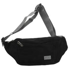Riñonera Deportiva Negra - Bolsa de Cintura de Lona para Viajes y Uso Diario, Unisex