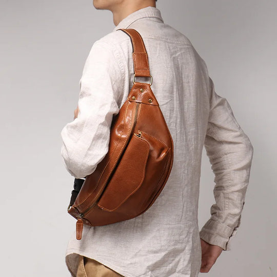 Riñonera de Cuero Vintage para Hombre - Bolso de Piel Elegante