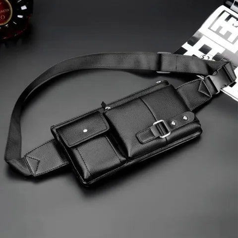 Riñonera Deportiva Vintage de Piel Sintética - Bolso Bandolera Hombre