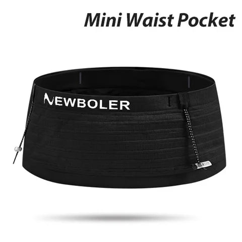 NEWBOLER Спортивная поясная сумка из нейлона черная