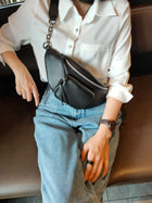 Riñonera de Cuero para Mujer - Bolso de Piel de Vestir Elegante