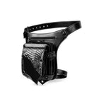 Riñonera Deportiva Unisex de Cuero Estilo Steampunk Rock - Bolso Bandolera para Moto y Uso Diario