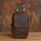 Riñonera Deportiva de Cuero Genuino con Hebilla - Bolsa de Cintura para Hombre