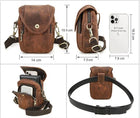 Riñonera Deportiva de Cuero Genuino Estilo Retro - Bolso Multifuncional de Hombro