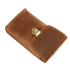 Riñonera Deportiva de Cuero Vintage Crazy Horse - Bolsa Multifuncional para Teléfono y Accesorios