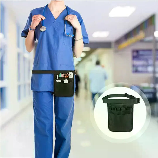 Riñonera de Enfermera de Tela Oxford Ajustable - Bolsa de Cintura con Múltiples Compartimentos