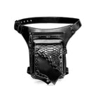 Riñonera Deportiva Unisex de Cuero Estilo Steampunk Rock - Bolso Bandolera para Moto y Uso Diario