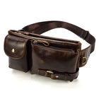 Мужская поясная сумка из натуральной кожи с держателями для карт