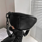 Riñonera Deportiva Mujer – Bolso de Cintura de Cuero Sintético, Diseño Simple y Elegante
